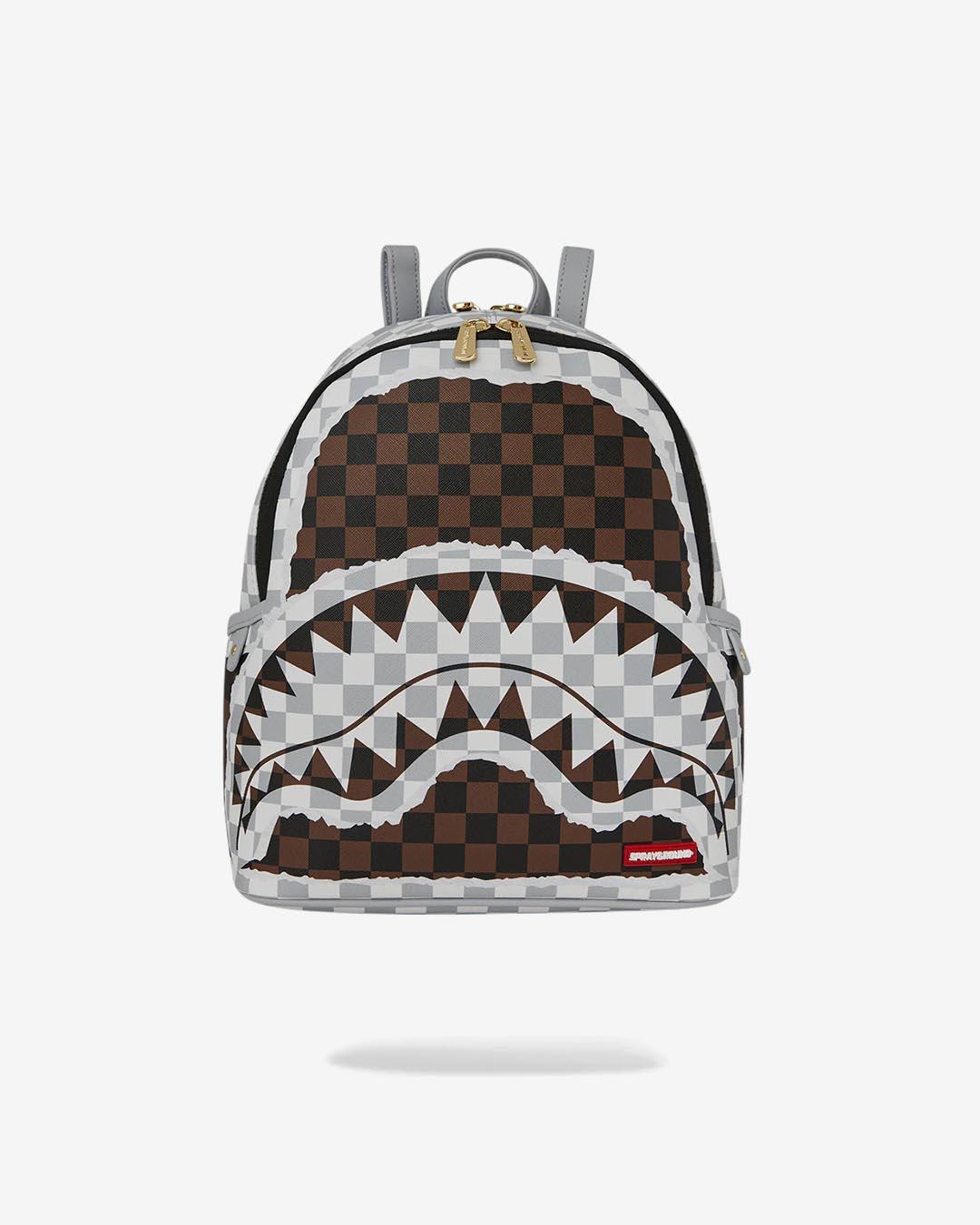 Backpack Cream And Brown Tear Check Savage 1 Backpack Cream And Brown Tear Check Savage