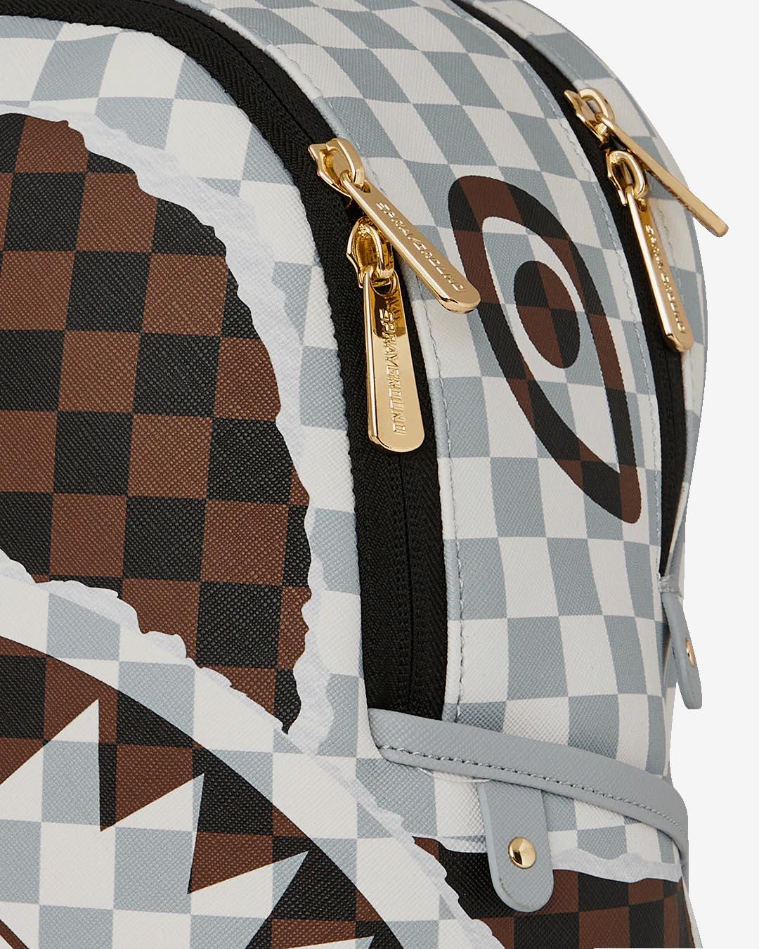 Backpack Cream And Brown Tear Check Savage 4 Backpack Cream And Brown Tear Check Savage