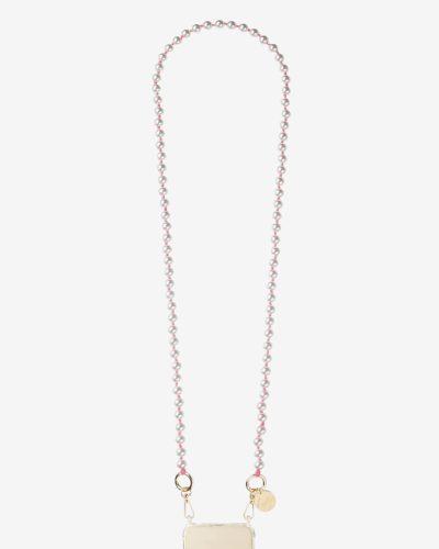 Phone Chain Naomi Perles Blanches 120 cm