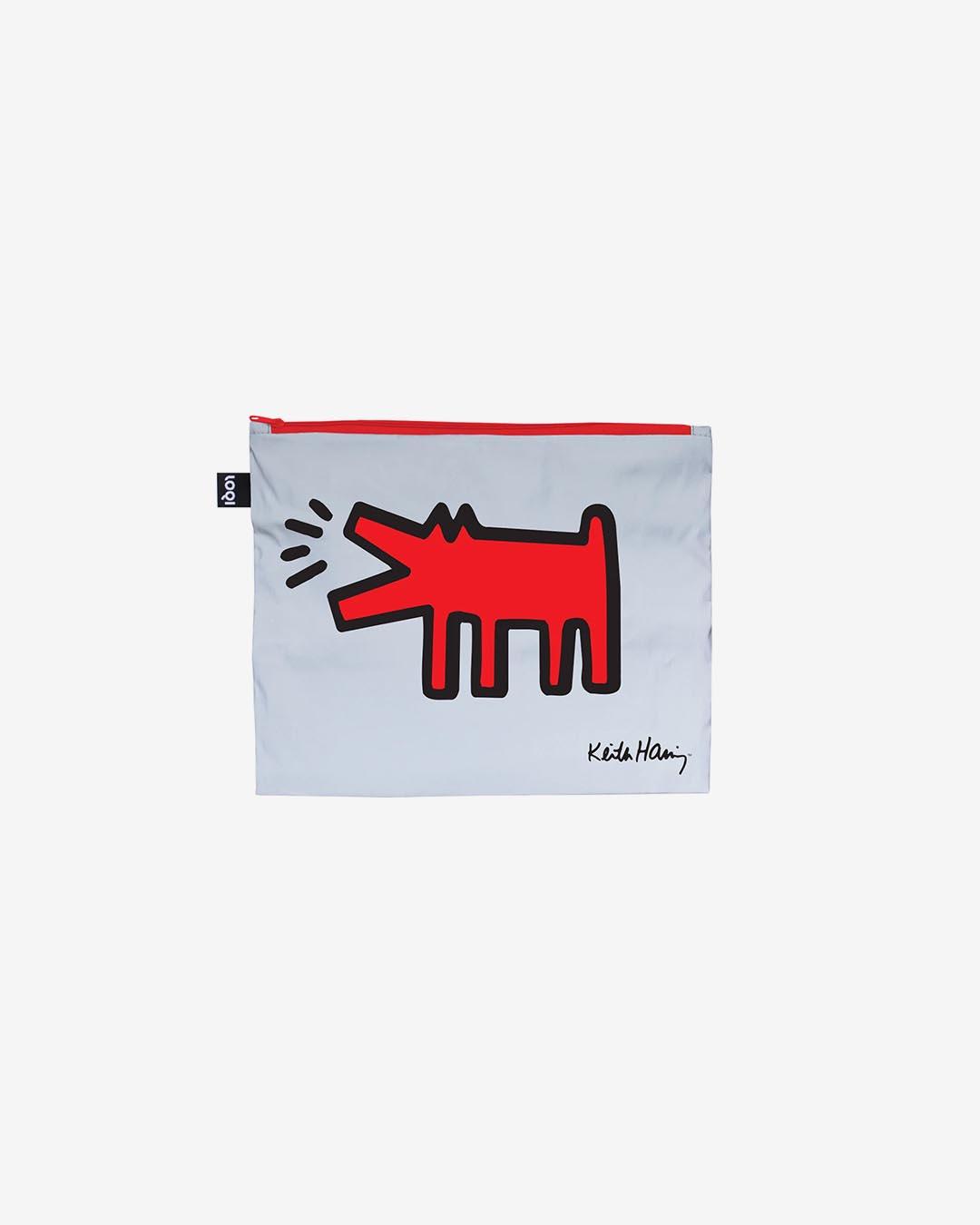 Keith Haring, Dog, Heart, Love Reflective 3-delni set torbic z zadrgo 3 Keith Haring, Dog, Heart, Love Reflective 3-delni set torbic z zadrgo