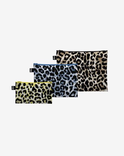Leopard Dusk 3-piece set of pouch