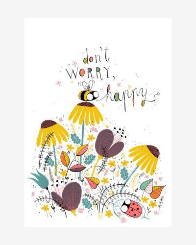Voščilnica Don't worry bee happy, Jaka Vukotič
